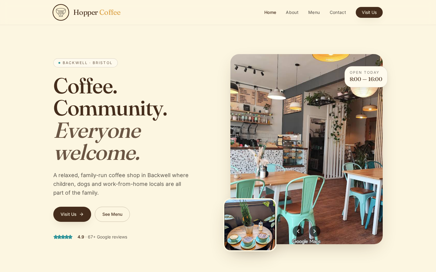 Clean & Confident — Example: independent café
